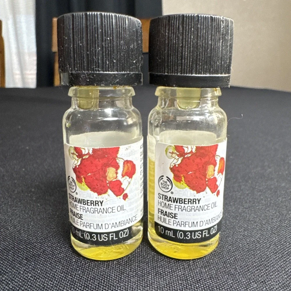 The Body Shop Strawberry Home Fragrance Oil 2 Partial Bottles